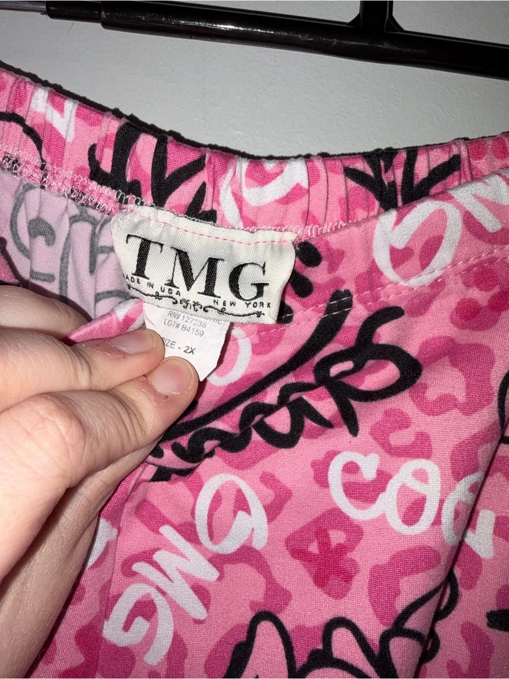 TMG Pink Leopard Graphic Print Wide Leg Pajama Pants COOL QUEEN LOVE 2X Women’s - Picture 2 of 3